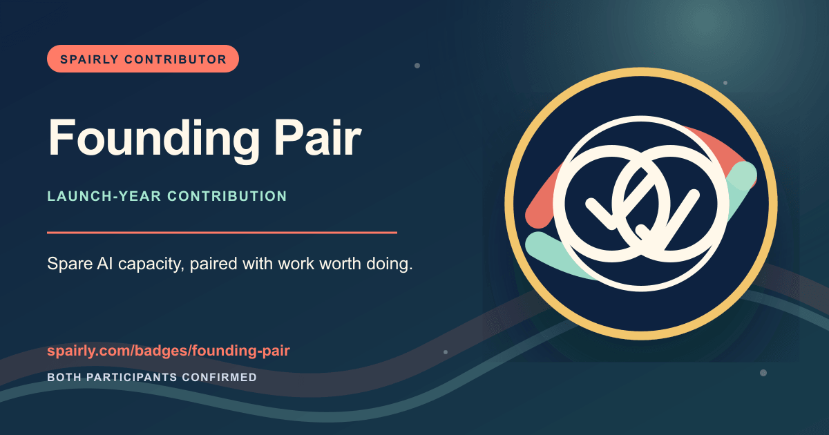 Founding Pair Spairly contributor badge share card