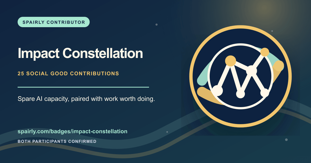 Impact Constellation Spairly contributor badge share card