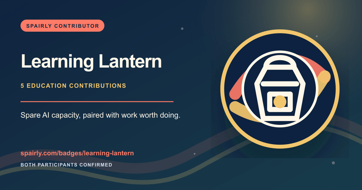 Learning Lantern Spairly contributor badge share card