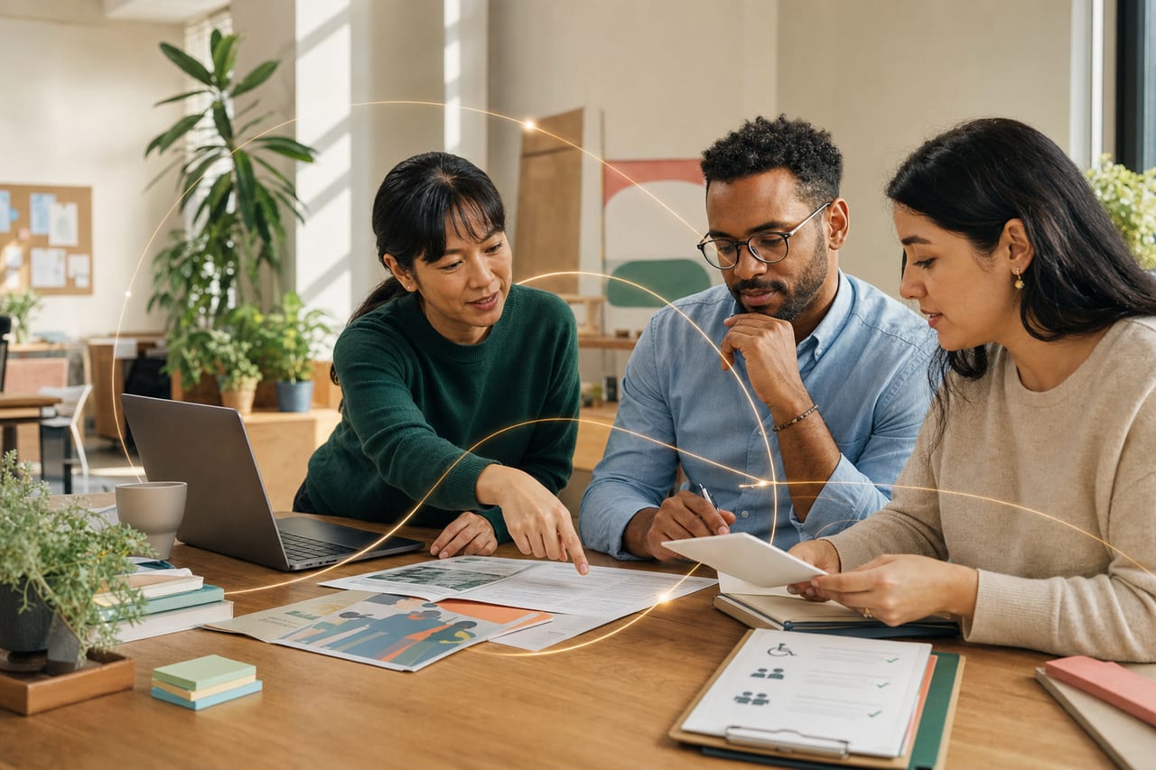 People discussing the scope of a project together
